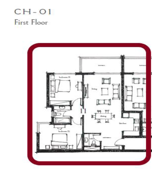 Floor plan for chalet at Majada Iwan