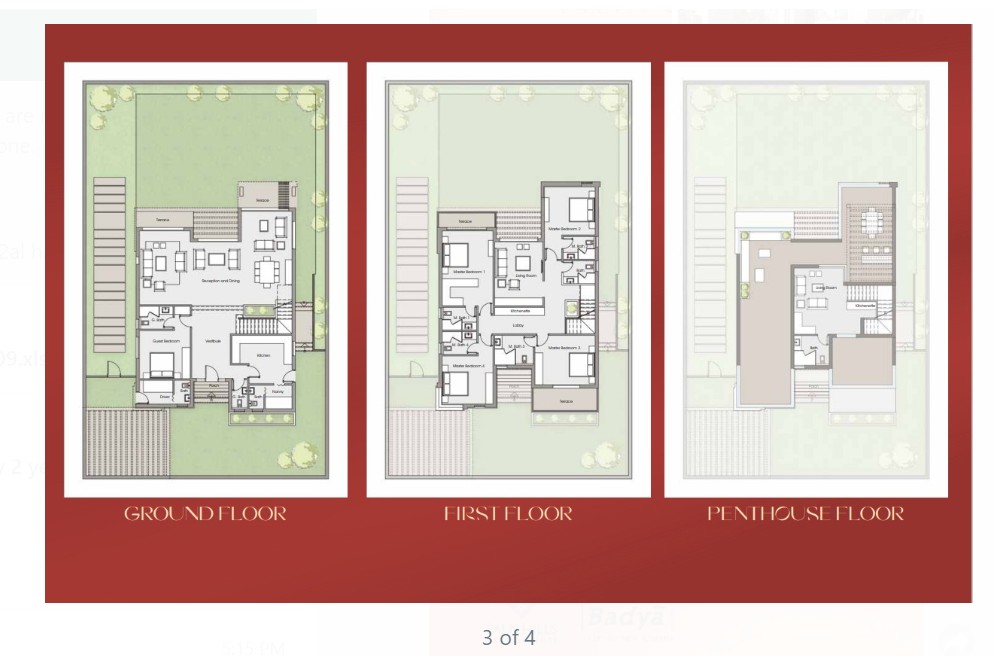 Floor plan for villa at Badya