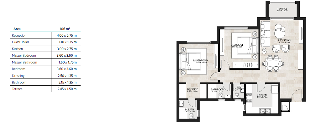 Floor plan for apartment at Garden Lakes