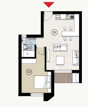 Floor plan for apartment at ZED East