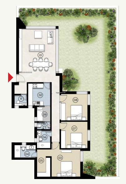 Floor plan for apartment at ZED East