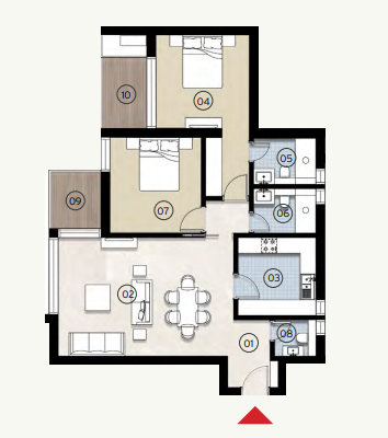 Floor plan for apartment at ZED East