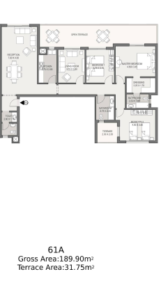 Floor plan for apartment at Sarai