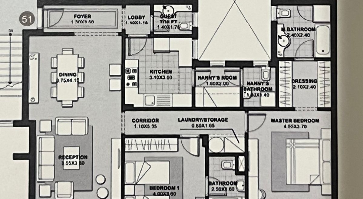 Floor plan for penthouse at Eastown Residence