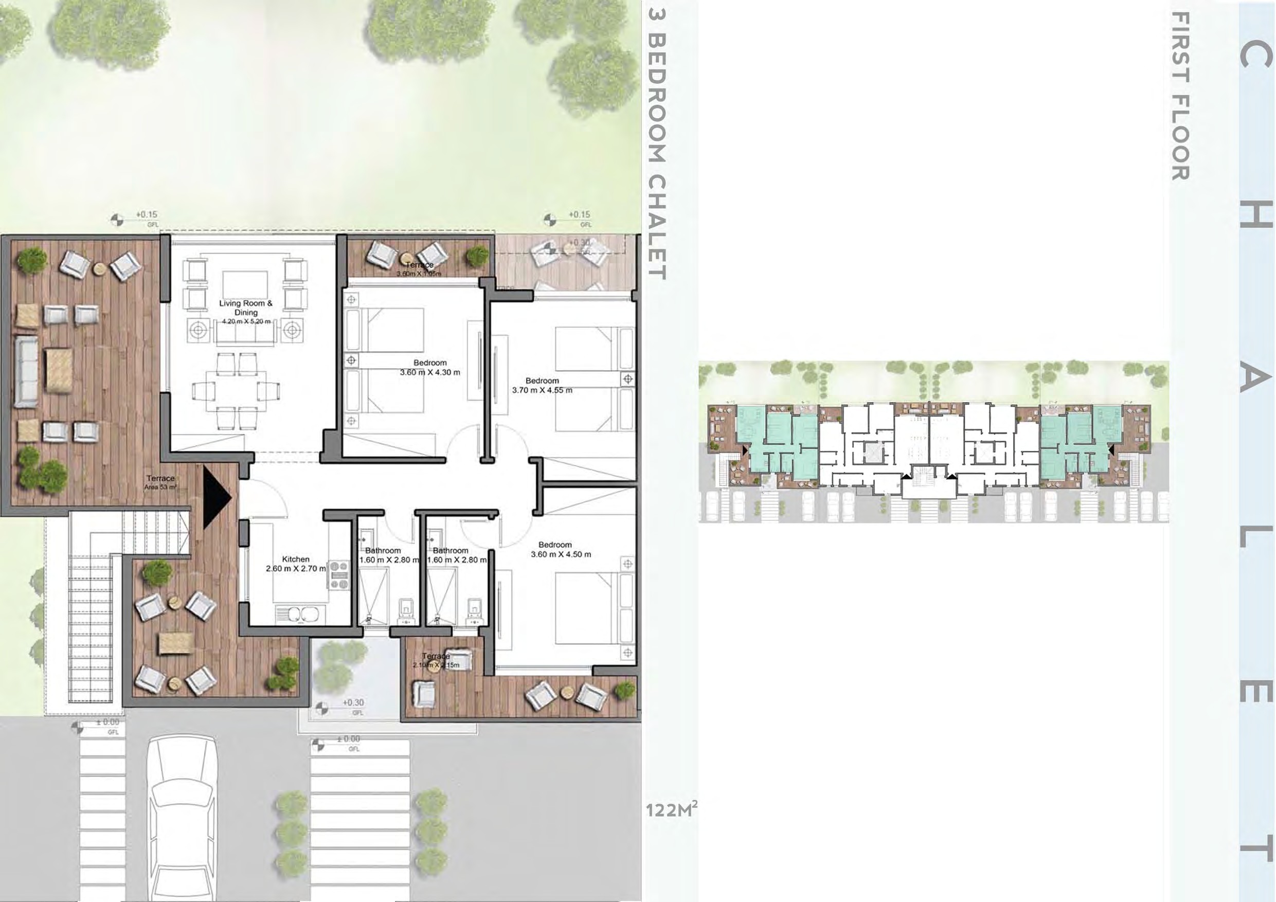 Floor plan for chalet at Zoya Ghazala Bay