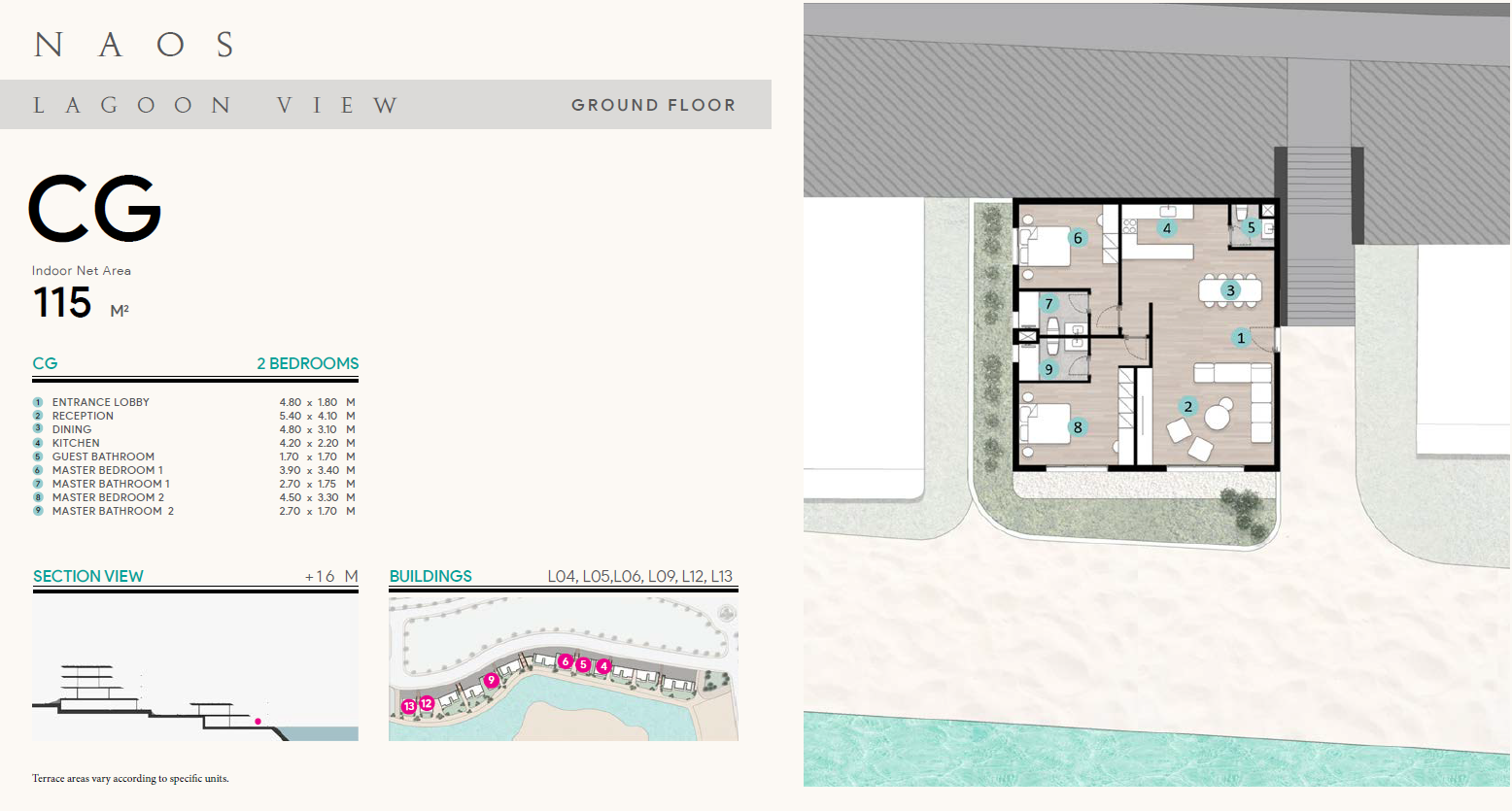Floor plan for chalet at Azha North Coast