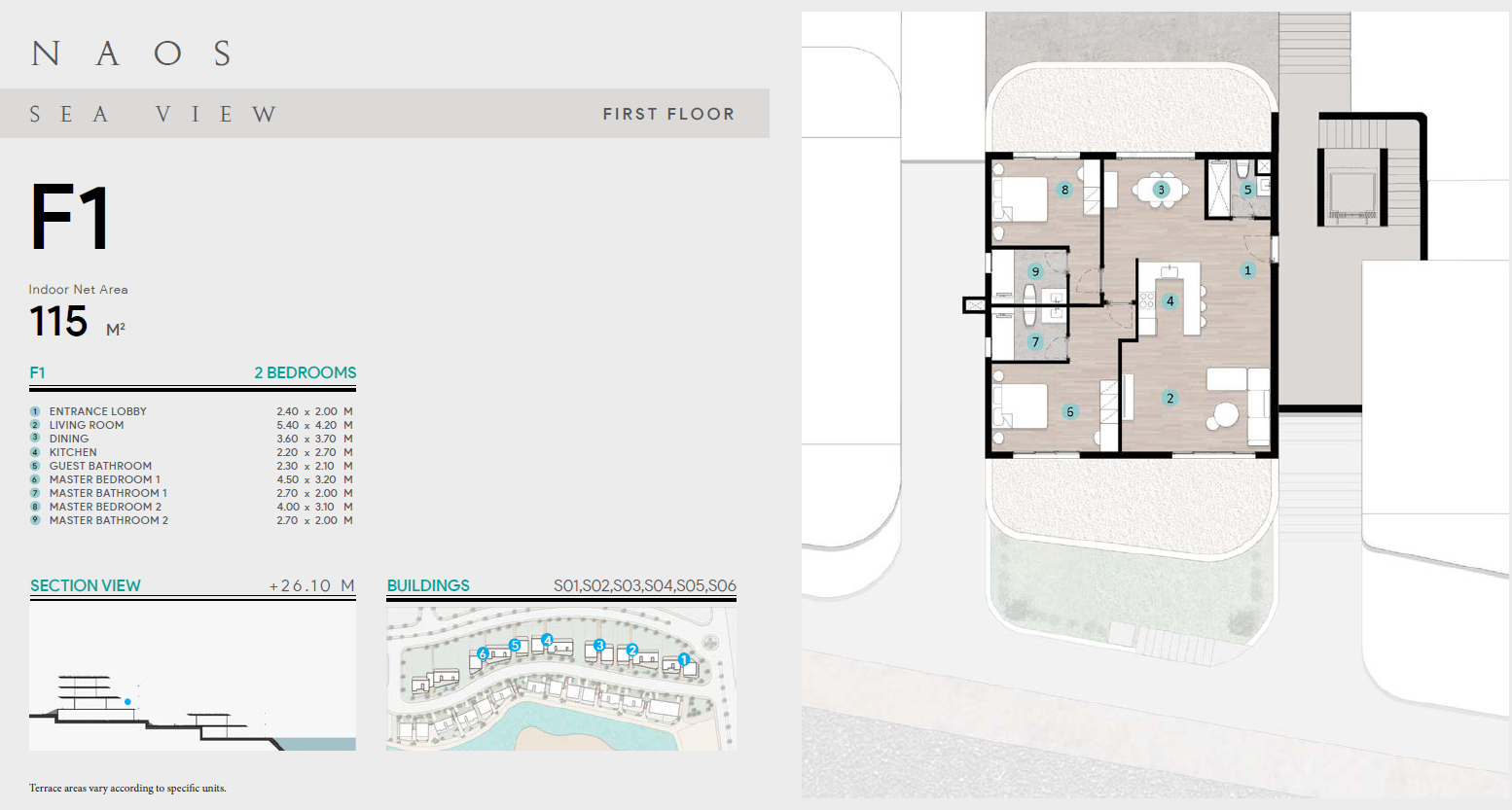 Floor plan for chalet at Azha North Coast