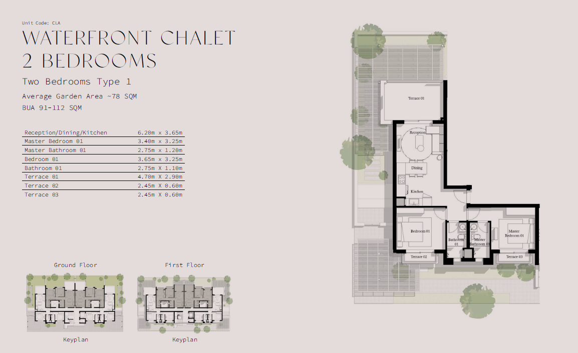 Floor plan for chalet at Ayla Jefaira