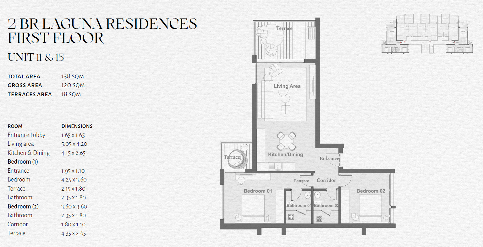 Floor plan for apartment at The Med