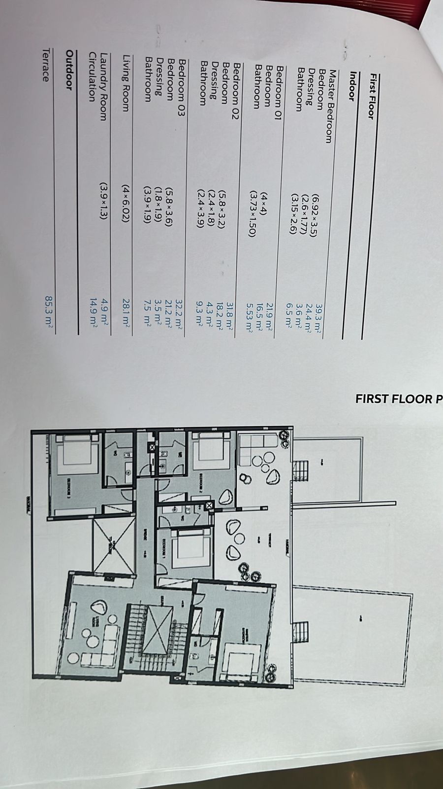 Floor plan for villa at Seashell Sidi Abdel Rahman
