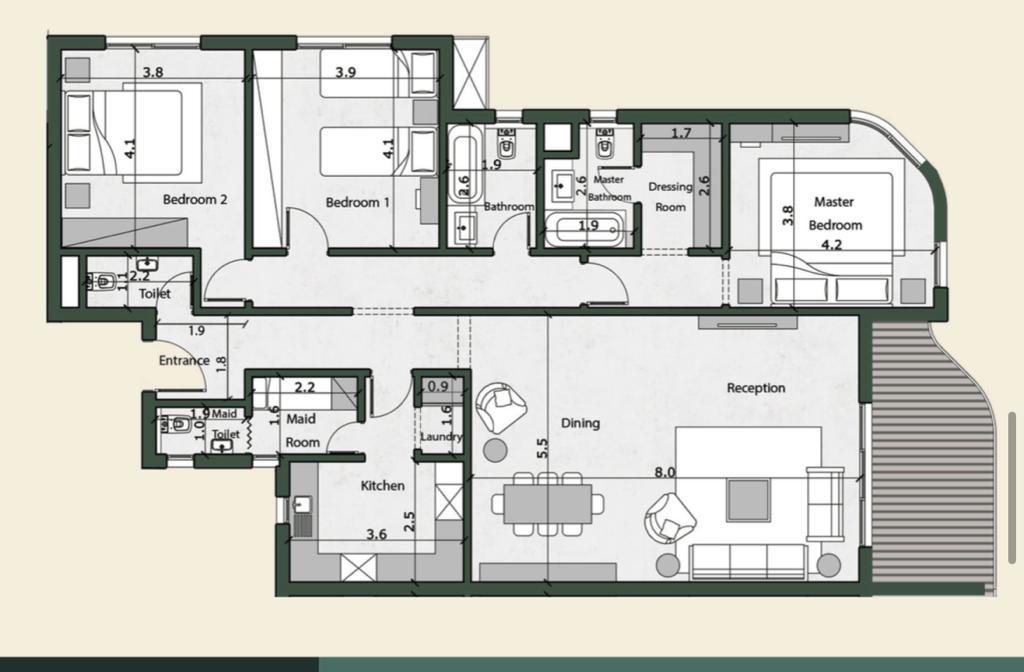 Floor plan for apartment at Bloomfields