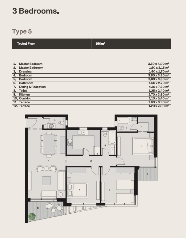 Floor plan for apartment at The Median Residences