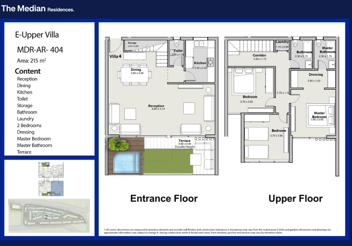 Floor plan for villa at The Median Residences