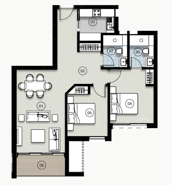 Floor plan for apartment at ZED East