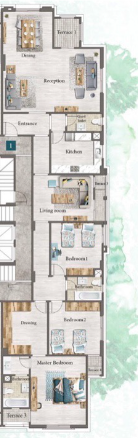 Floor plan for apartment at L’Avenir