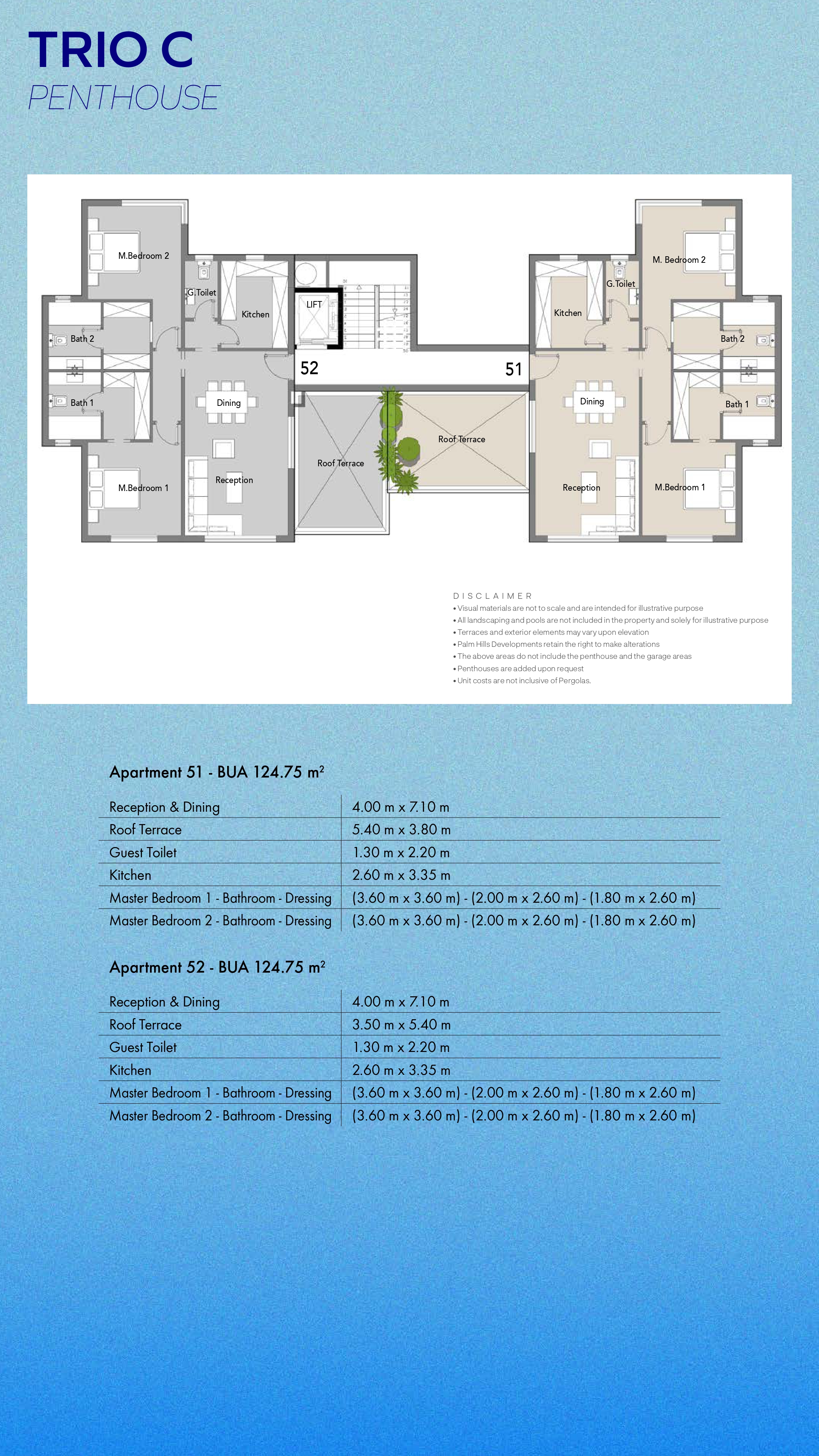 Floor plan for penthouse at Badya