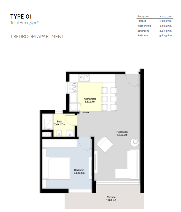 Floor plan for apartment at Bloomfields