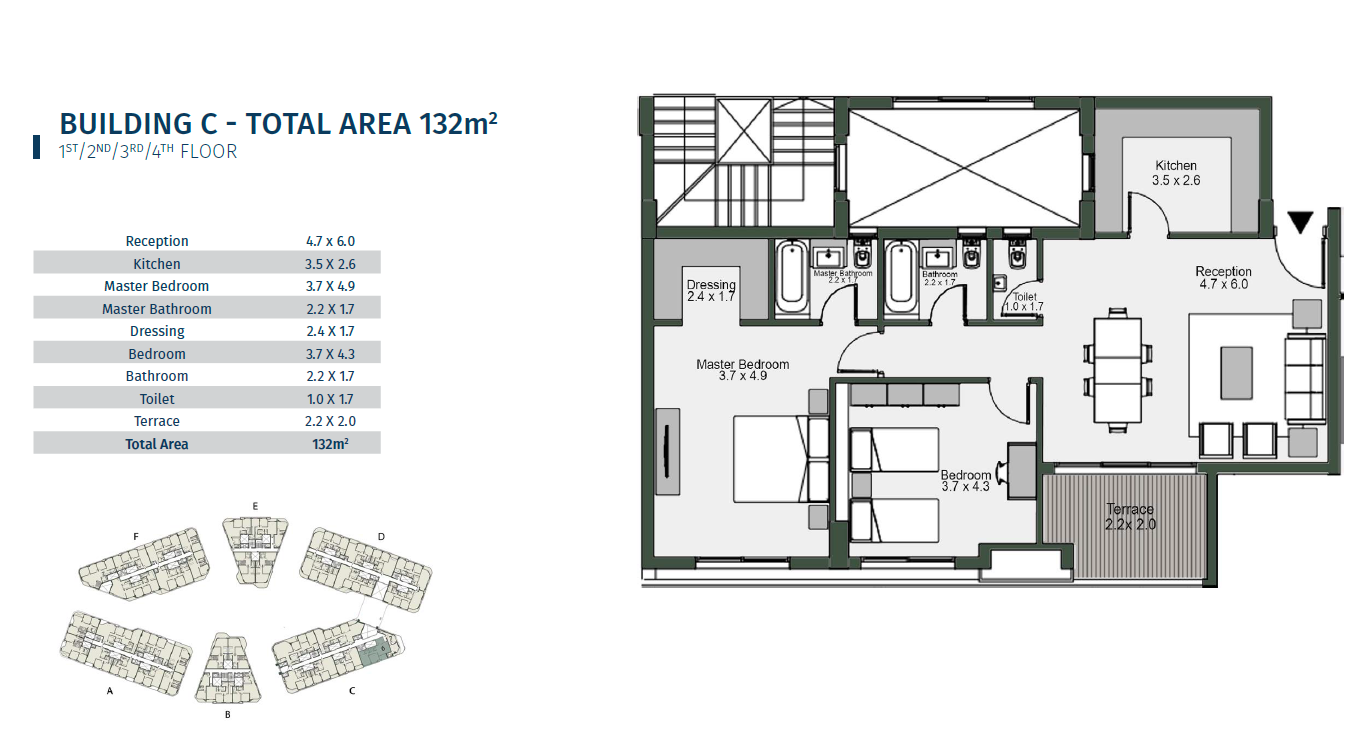 Floor plan for apartment at Bloomfields