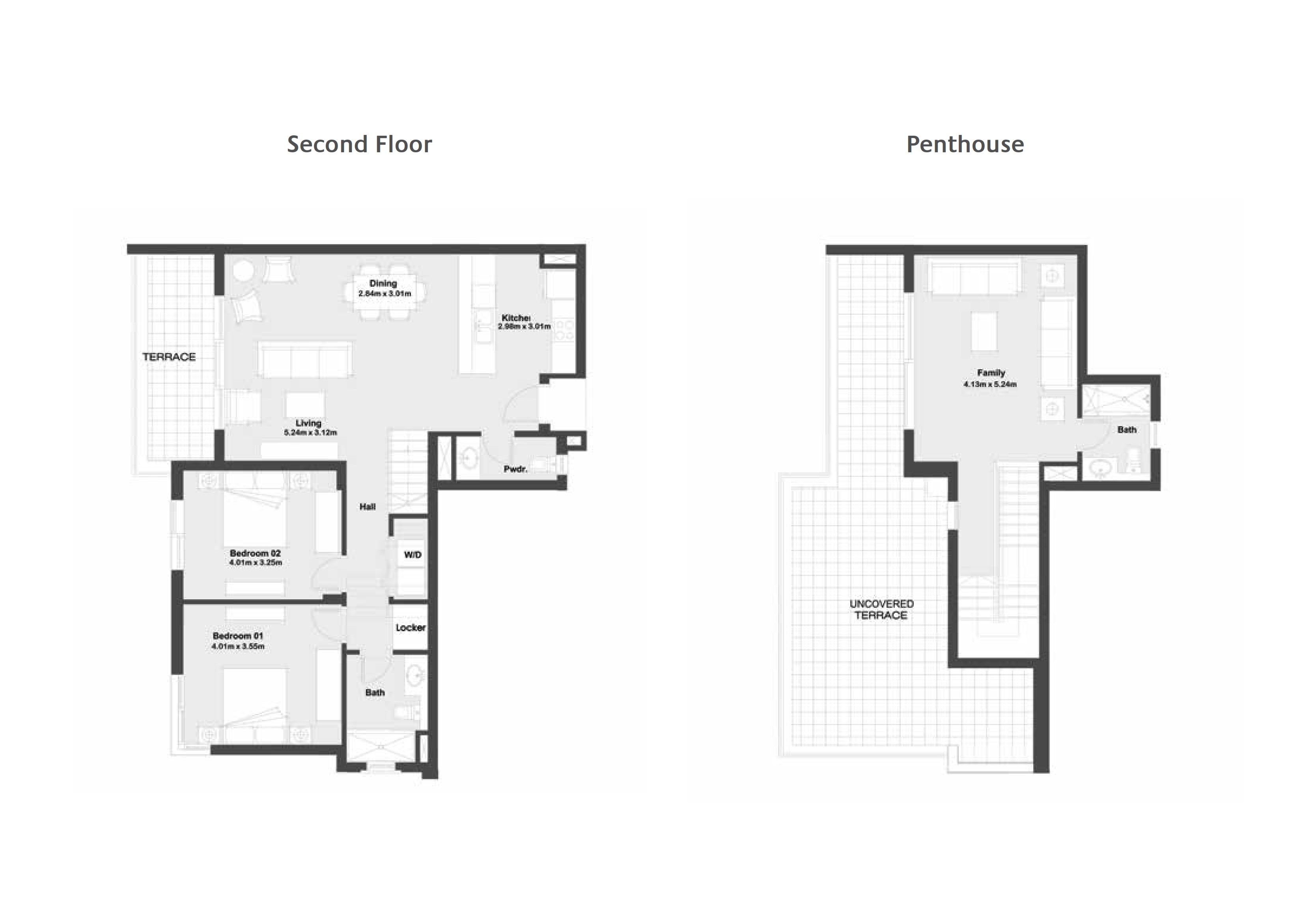 Floor plan for penthouse at Marassi