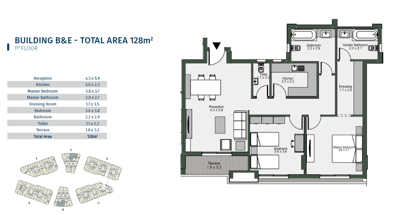 Floor plan for apartment at Bloomfields