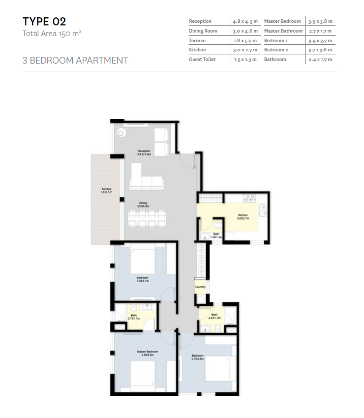 Floor plan for apartment at Bloomfields