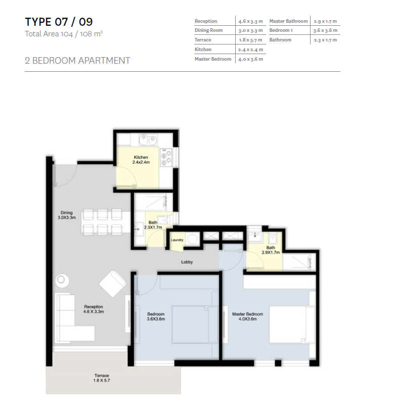 Floor plan for apartment at Bloomfields