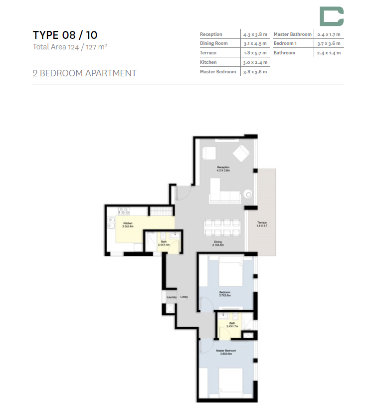 Floor plan for apartment at Bloomfields