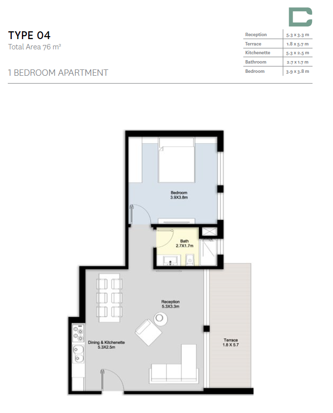 Floor plan for apartment at Bloomfields