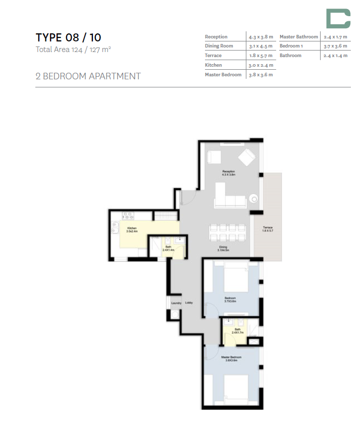 Floor plan for apartment at Bloomfields