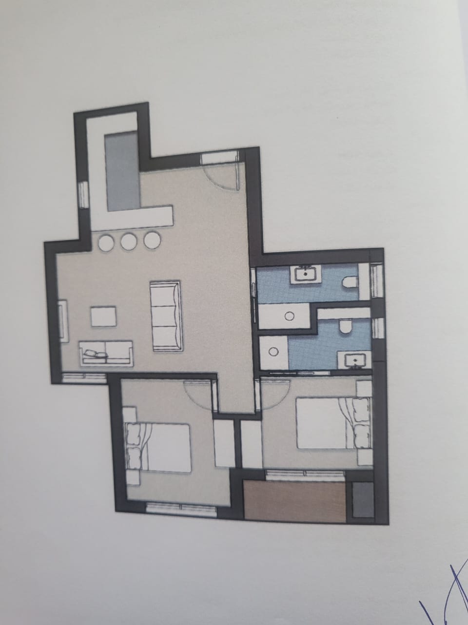 Floor plan for apartment at Zed Tower