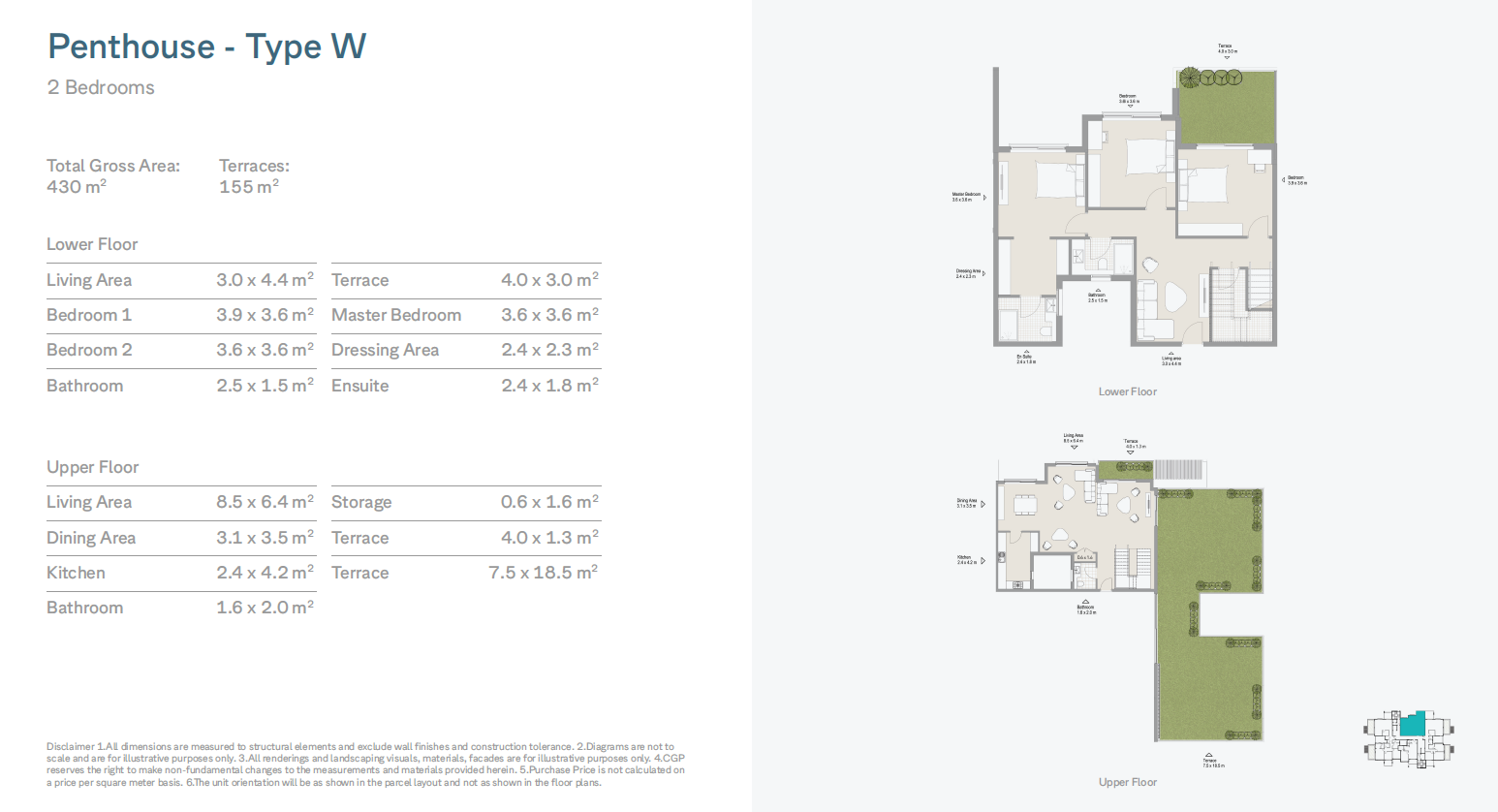 Floor plan for duplex at Al Burouj