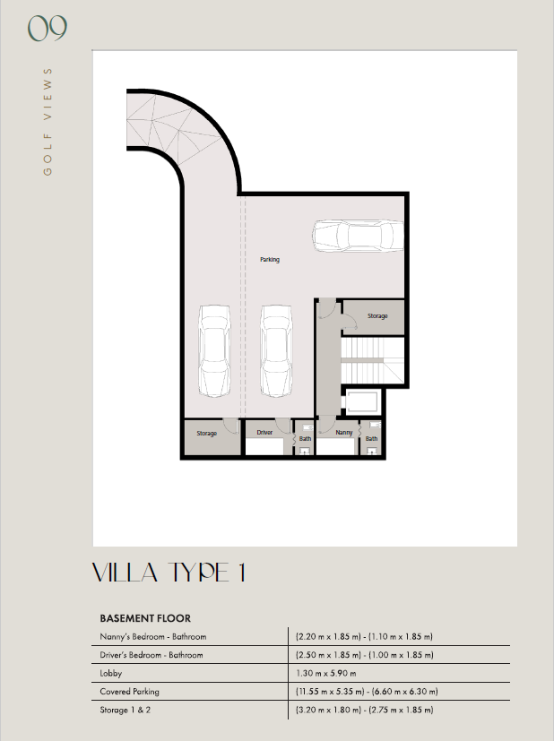 Floor plan for villa at Palm Hills Golf Views