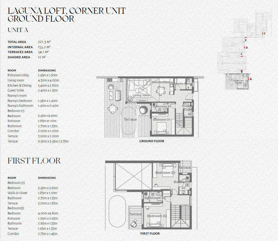 Floor plan for duplex at The Med