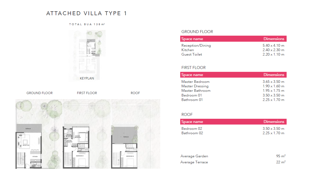 Floor plan for villa at Jefaira