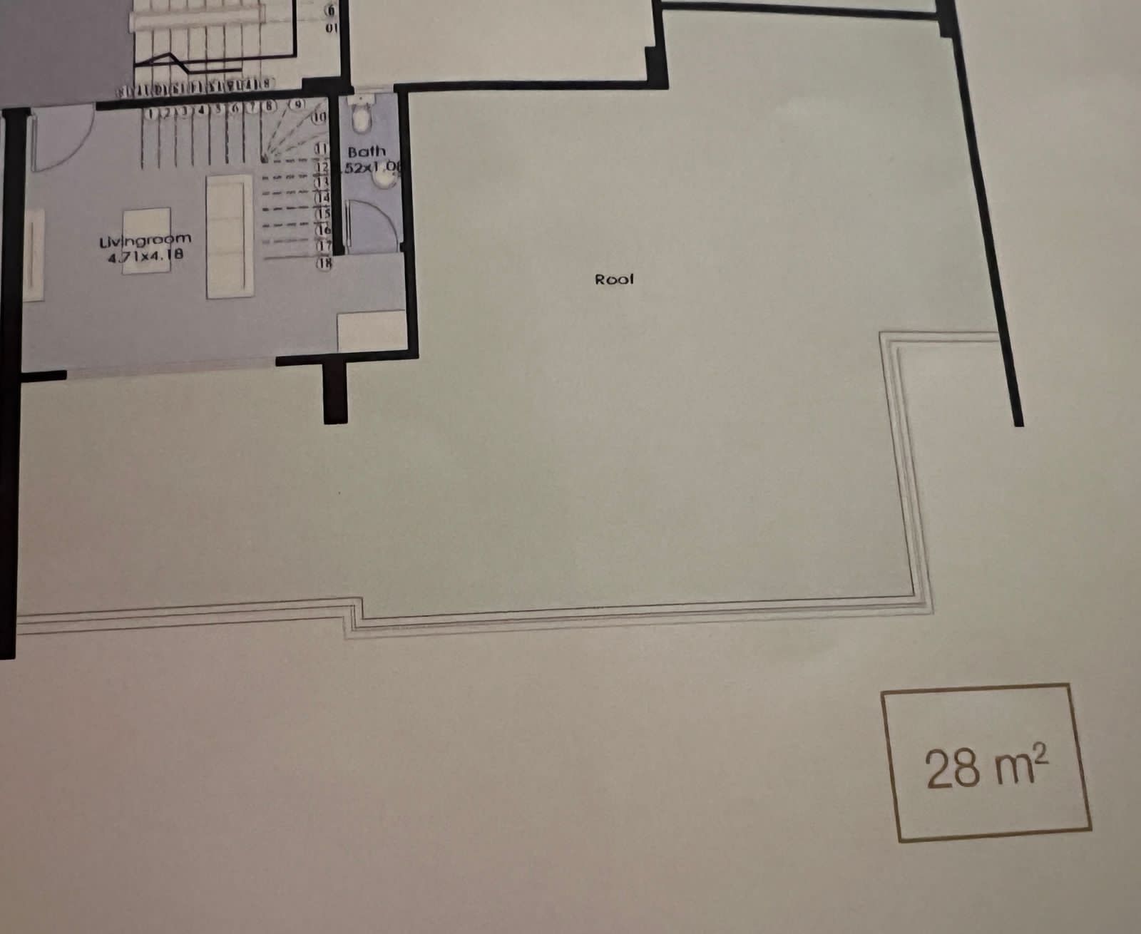 Floor plan for penthouse at El Patio Oro