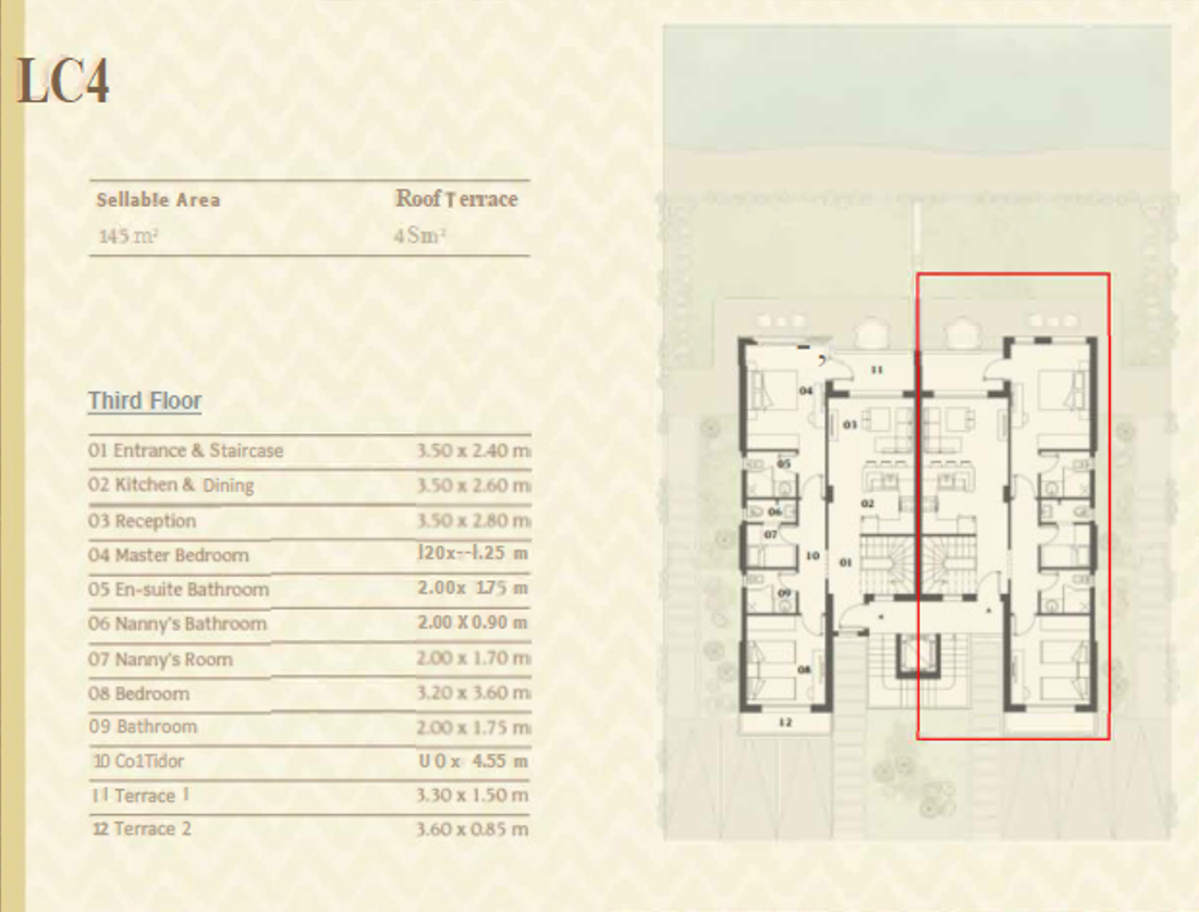 Floor plan for chalet at El Masyaf