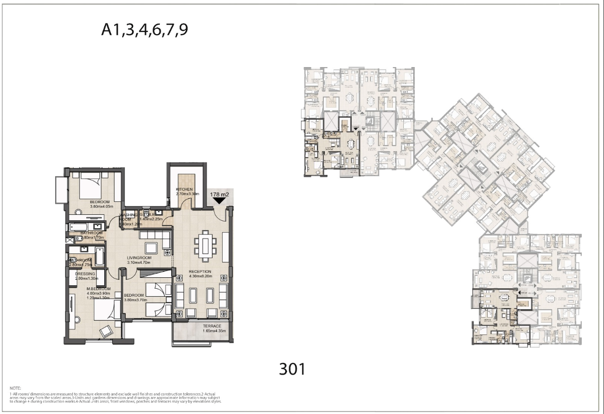 Floor plan for penthouse at Granda Life