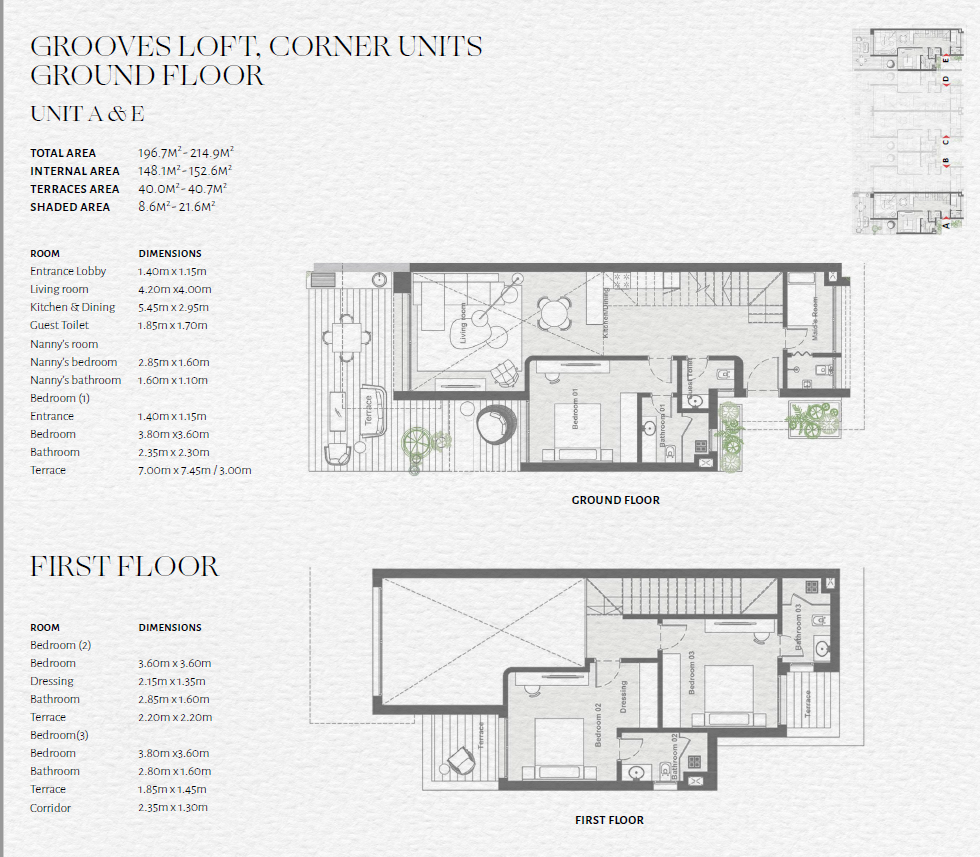 Floor plan for duplex at The Med
