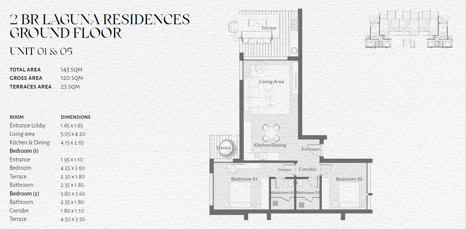 Floor plan for apartment at The Med