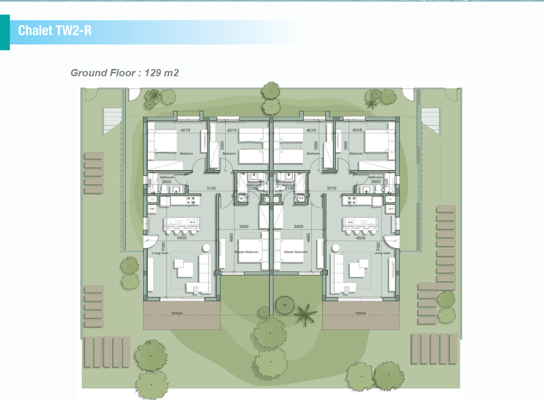 Floor plan for chalet at Fouka Bay