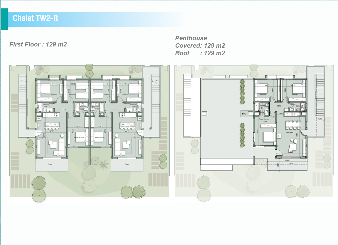 Floor plan for chalet at Fouka Bay