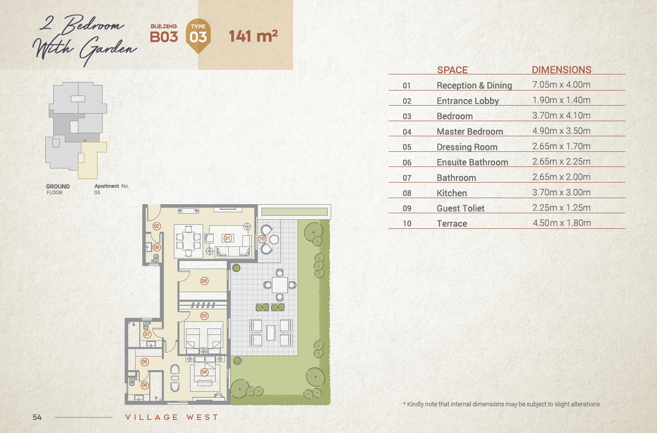 Floor plan for apartment at Village West