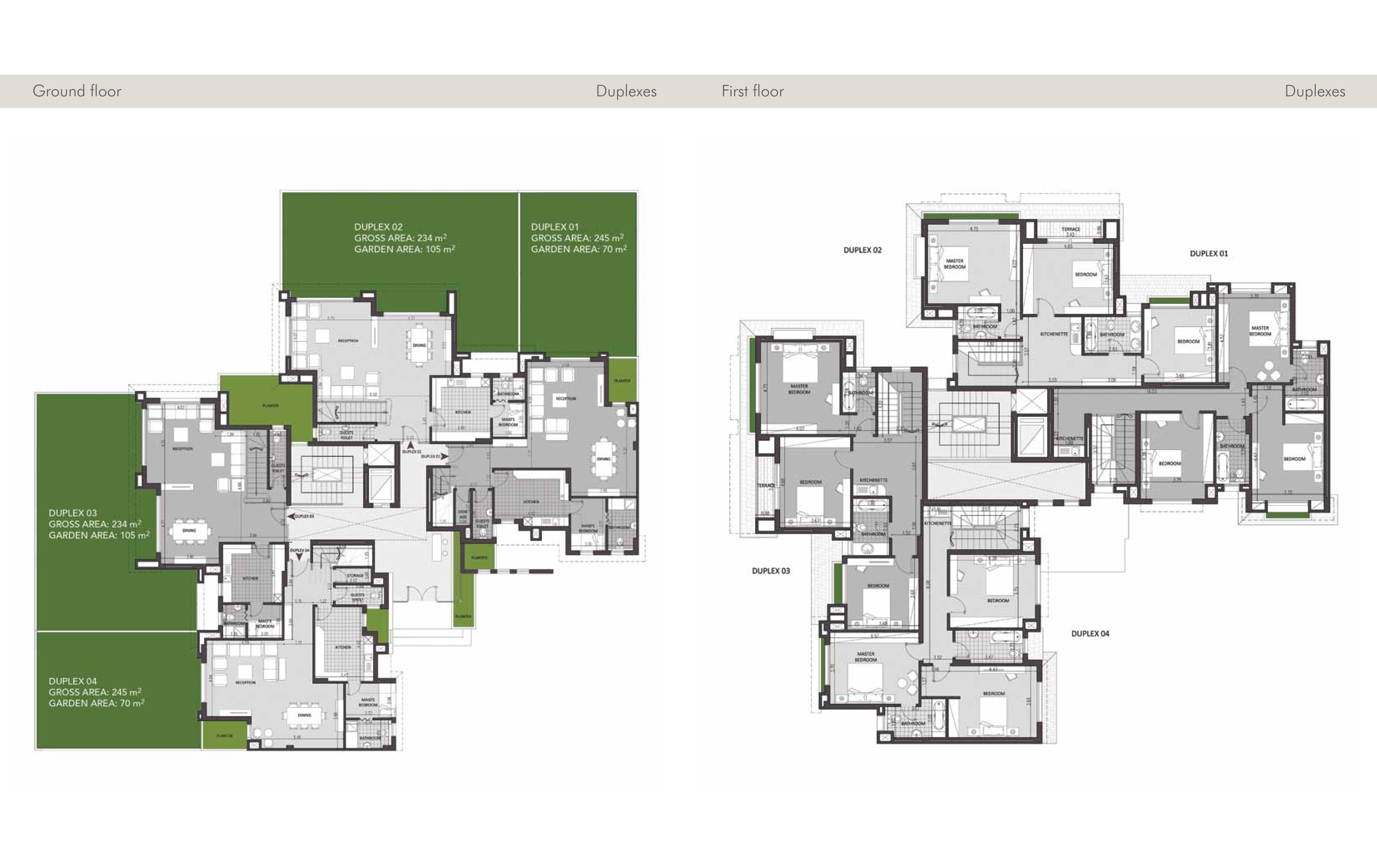 Floor plan for duplex at Casa