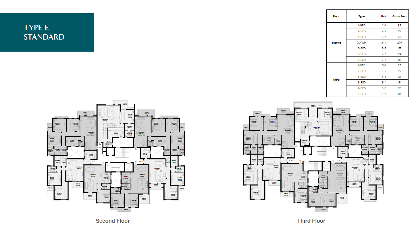 Floor plan for duplex at O West Orascom