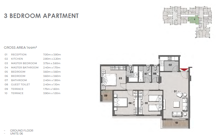 Floor plan for apartment at Il Bosco New Capital