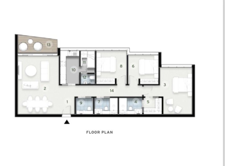 Floor plan for apartment at Zed Tower