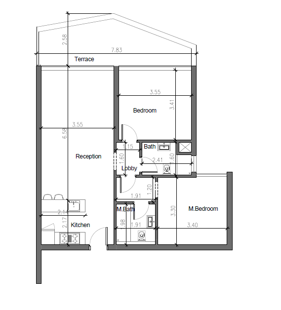 Floor plan for chalet at Baymount