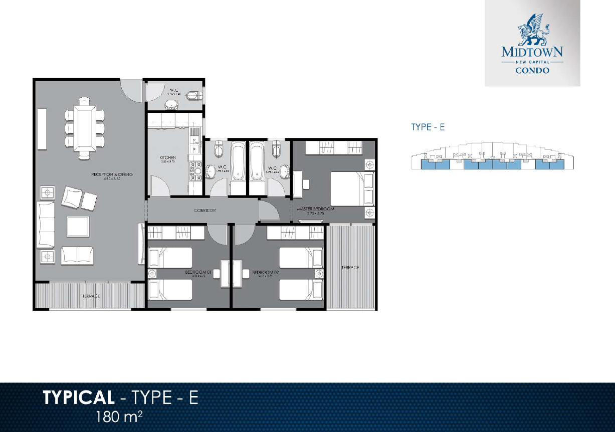 Floor plan for apartment at Midtown condo