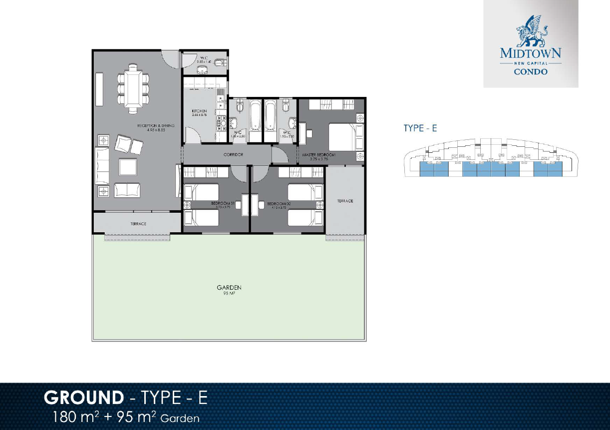 Floor plan for apartment at Midtown condo