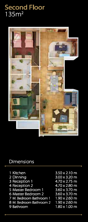 Floor plan for apartment at Midtown New Cairo